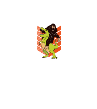 Dinozaur Yeti model alb pe tricou