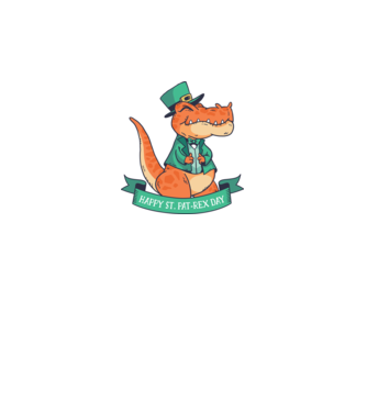 Dinozaur Sfântul Patrick model gri închis pe tricou