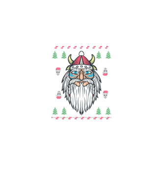 Moș Crăciun viking Pulover urât model negru pe tricou
