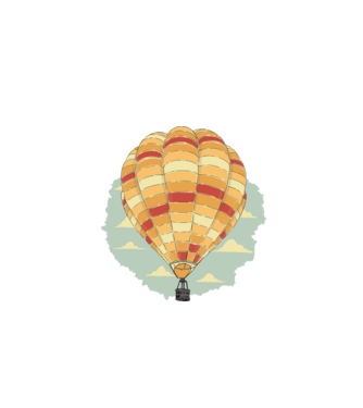 Aerostat model turcoaz pe tricou