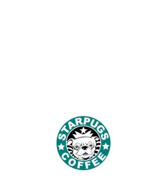 Starpugs Coffee model alb pe tricou
