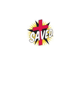 Saved Isus Cruce model alb pe tricou