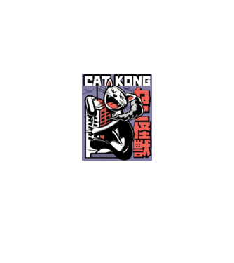Cat Kong model alb pe tricou