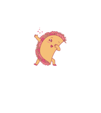Kawaii Taco DAB model negru pe tricou
