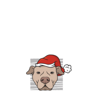 Pitbull de Crăciun model albastru închis pe tricou