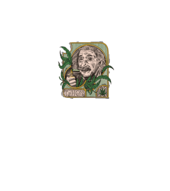 Einstein Marijuana THC model negru pe tricou