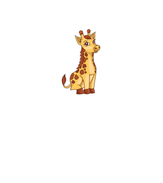 Girafă drăguță model gri închis pe tricou