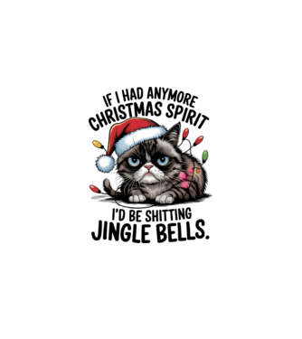 Christmas Spirit Grumpy Cat Alb model alb pe tricou