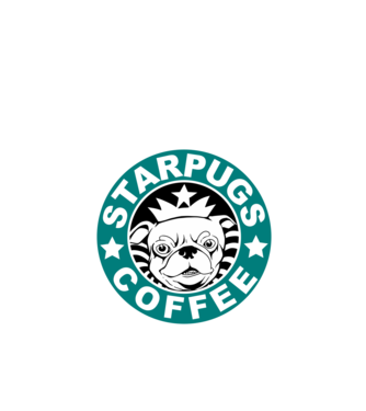 Starpugs Coffee model negru pe tricou