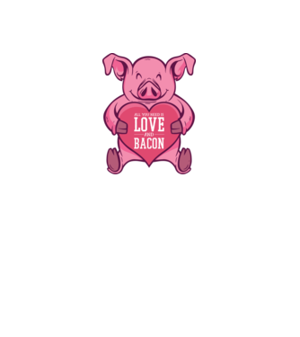 All you need is love and bacon model negru pe tricou