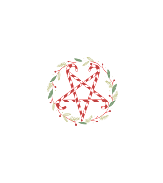 Pentagrama de Crăciun model negru pe tricou