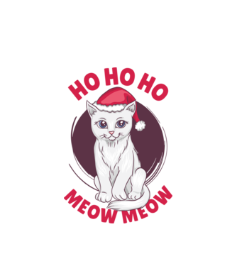 Ho Ho Ho Ho Ho Ho Ho Meow Meow Crăciun cu pisică model alb pe tricou