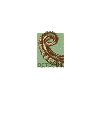Caracatiță Octopus model negru pe tricou