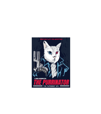 The Purrinator Pisică model turcoaz pe tricou