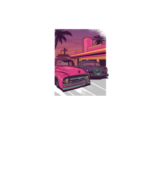 Old school California model negru pe tricou