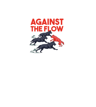 Against the flow - Împotriva curentului model alb pe tricou