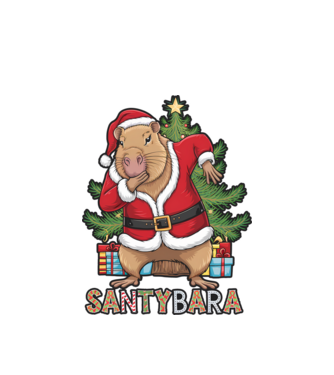 Santybara model alb pe tricou