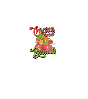 CRĂCIUN FERICIT BUNICĂ model negru pe tricou