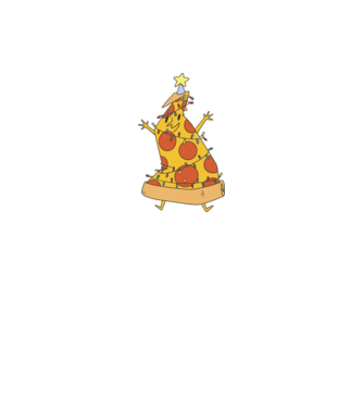Pizza pom de Crăciun model negru pe tricou
