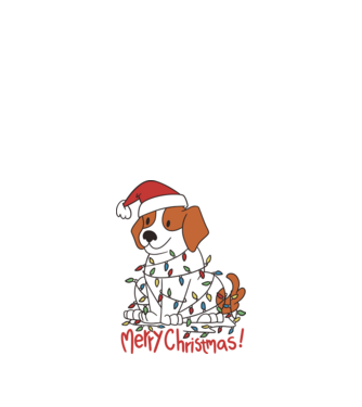 Beagle Crăciun Fericit! model nisipiu pe tricou