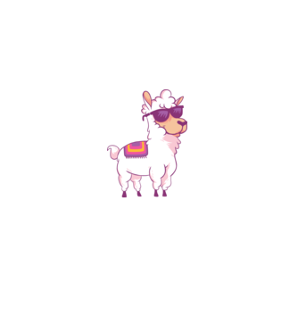 Llama drăguț model liliachiu pe tricou