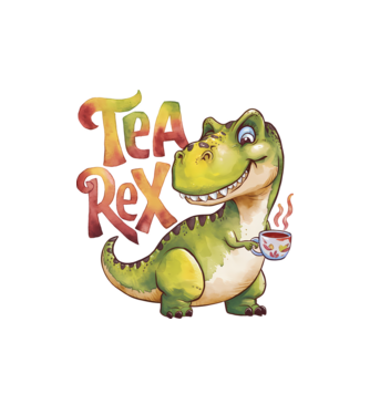 Tea Rex model alb pe tricou