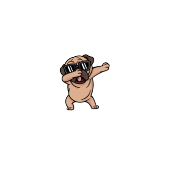 Pug DAB model albastru regal pe tricou