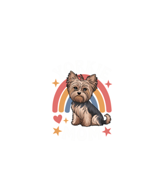 Yorkie Mom Negru model negru pe tricou