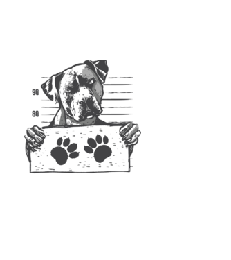 Staffordshire Terrier Închisoare model negru pe tricou