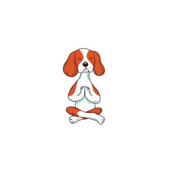 Yoga Drăguț Câine Beagle model negru pe tricou