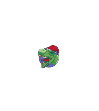 T-rex Santa model gri pe tricou