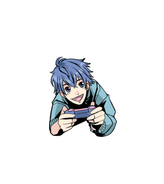 Anime băiat Gamer model alb pe tricou