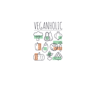 Veganholic model alb pe tricou