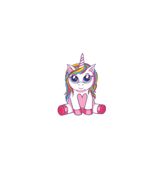Unicorn drăguț model alb pe tricou