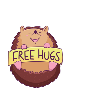 Free Hugs Arici model albastru deschis pe tricou