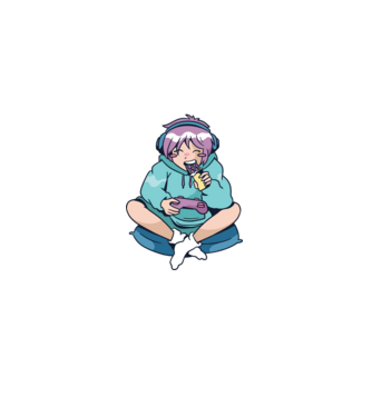 Anime Gamer Fată cu ciocolată model  pe tricou