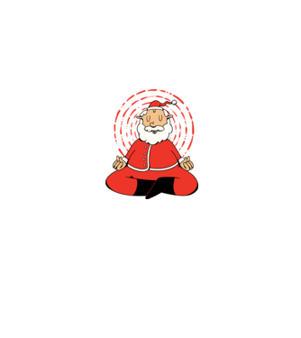 Moș Crăciun meditând model gri pe tricou
