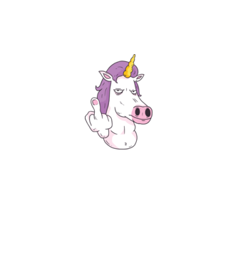 Unicorn arată degetul model albastru închis pe tricou