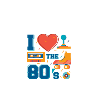 'I love the 80s - Iubesc anii ''80' model alb pe tricou