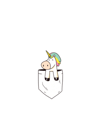 Unicorn Buzunar model nisipiu pe tricou