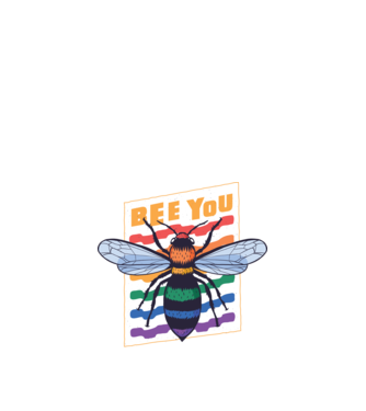 Bee You Pride model negru pe tricou