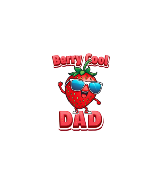 Berry Cool Dad Strawberry model negru pe tricou
