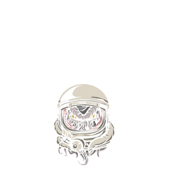 Cthulhu Astronaut model negru pe tricou