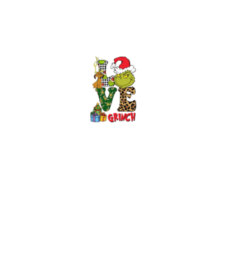 Love Grinch model negru pe tricou