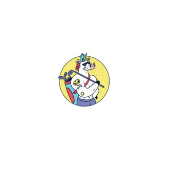 Unicorn Golf model negru pe tricou