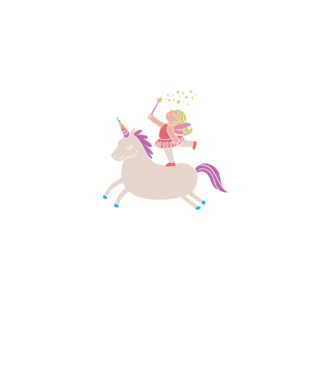 Zână Unicorn model negru pe tricou