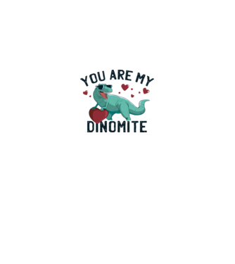 You are my Dinomite tricou cu dinozaur și inimă model alb pe tricou