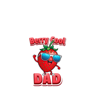 Berry Cool Dad Strawberry model negru pe tricou