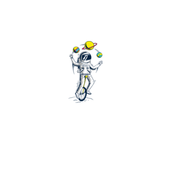 Jongler Astronaut model roz pe tricou