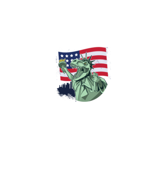 Ziua Independenței americane 4 iulie T-rex model alb pe tricou